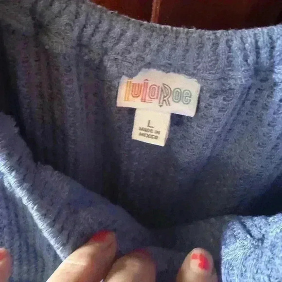 Lularoe large blue Cici‎ dress. NWT. Mermaid hem wear on or off shoulders - Picture 4 of 10